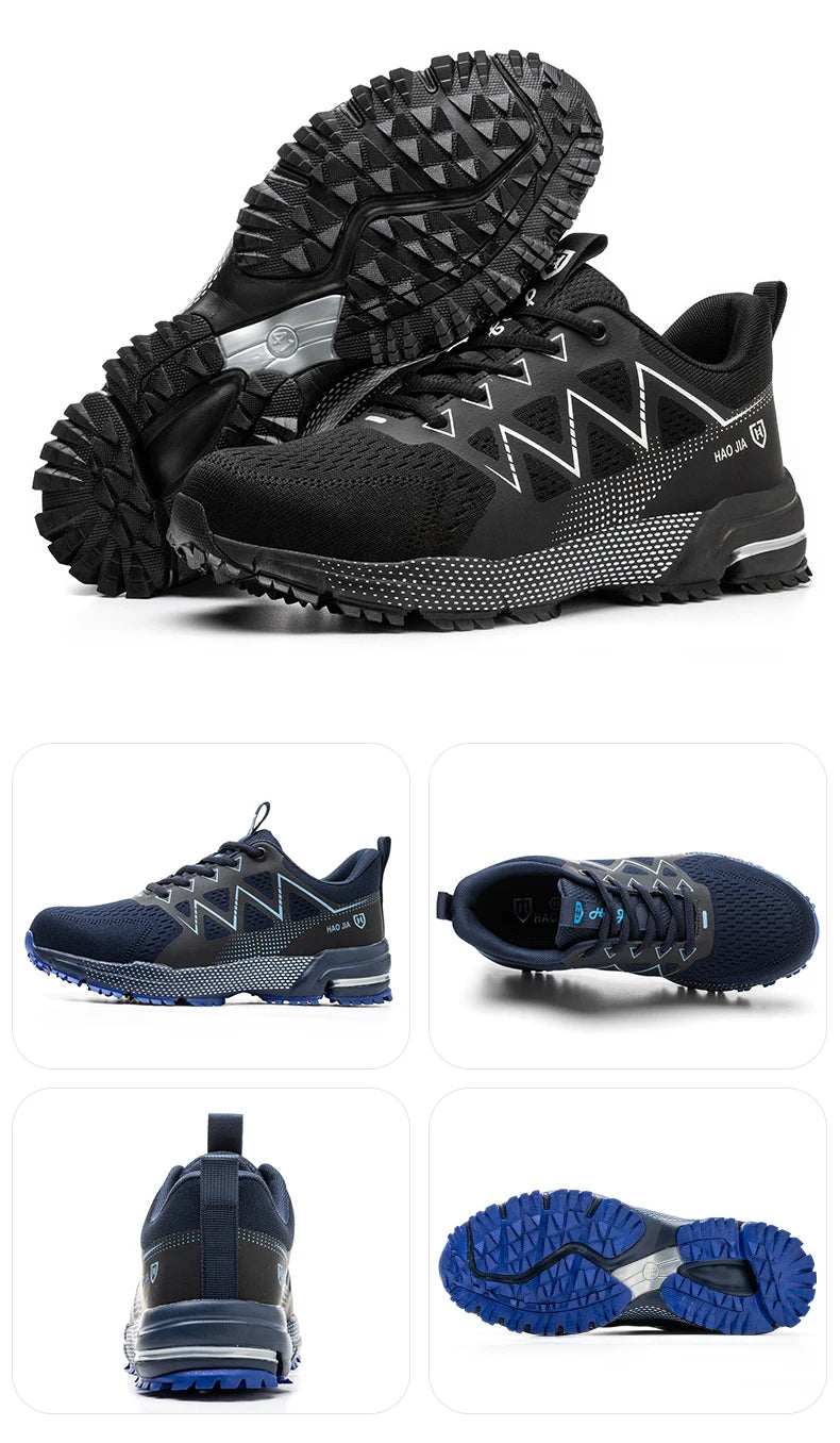 ZLMY Fashion Safety Shoes Men Steel Toe Sneaker Puncture Proof Work Boots Anti-smash Man Safety Boots Male Industrial Work Shoes