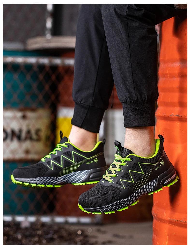 ZLMY Fashion Safety Shoes Men Steel Toe Sneaker Puncture Proof Work Boots Anti-smash Man Safety Boots Male Industrial Work Shoes