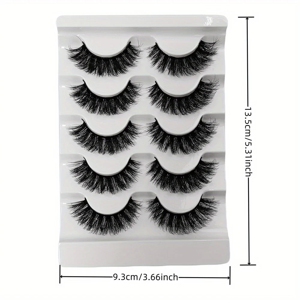 3Boxes(15Pairs) Fluffy Thick Lashes Full Strip Lashes Fluffy 3D Fake Lashes Makeup Messy False Eyelashes