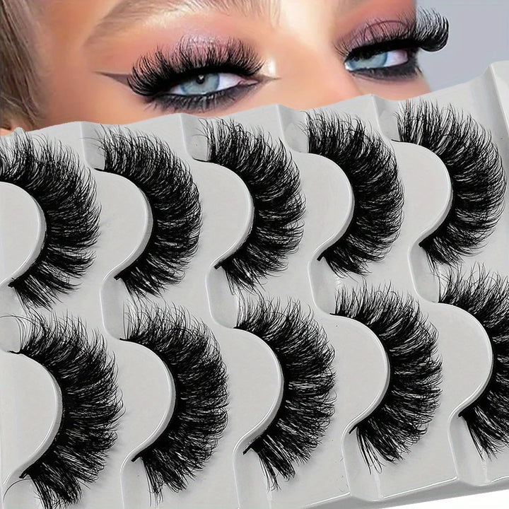 3Boxes(15Pairs) Fluffy Thick Lashes Full Strip Lashes Fluffy 3D Fake Lashes Makeup Messy False Eyelashes